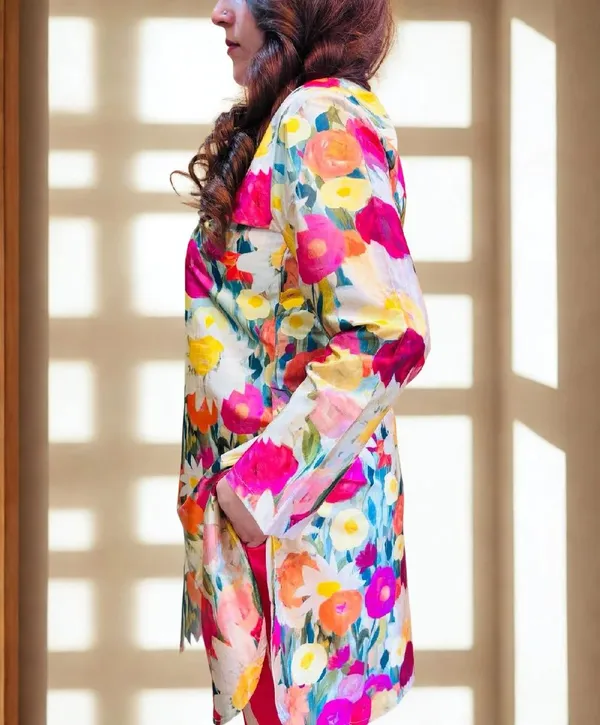Vibrant_Multicolour_Floral_Print_Long_Sleeve_Womens_Tunic_Top