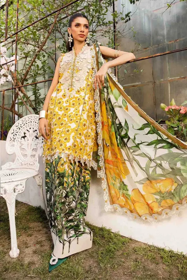 Elegant_Floral_Embroidered_Lawn_Suit_With_Printed_Dupatta_Yellow_And_White