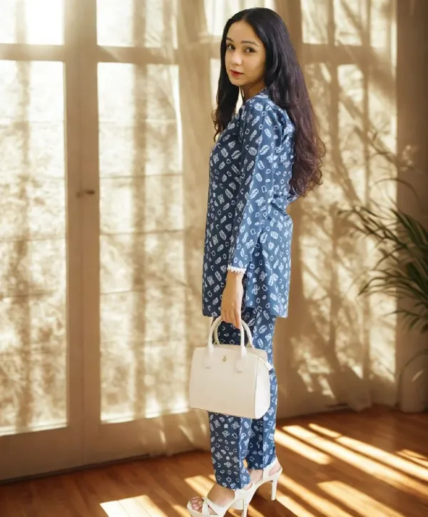 Womens_Blue_Printed_Kurta_Set_With_Pants