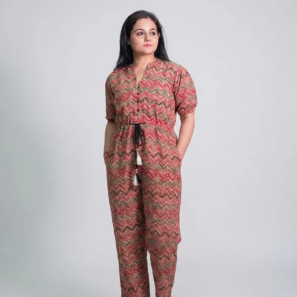 Womens_Chevron_Print_Kaftan_Dress_With_Waist_Tie