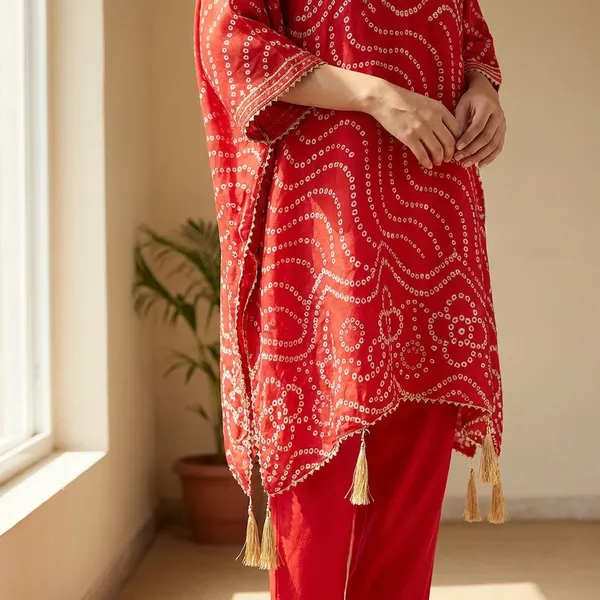 Red_Bandhani_Print_Traditional_Suit_Set_With_Tassel_Details