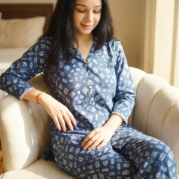 Easy_Breezy_Cotton_Dark_Blue_Four_Petals_Flower_Co-ord_Set