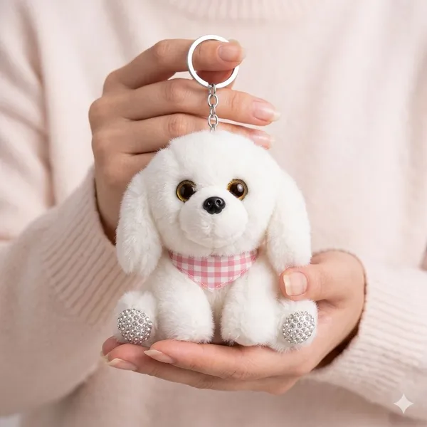 Rhinestone_Plushie_Bag_Charm_Kawaii_Puppy_Keychain