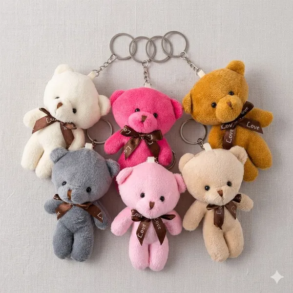Mini_Teddy_Bear_Plushie_Keychain_Soft_Bow_Bear_Bag_Charm_Pack_Of_2_Mix_Colour