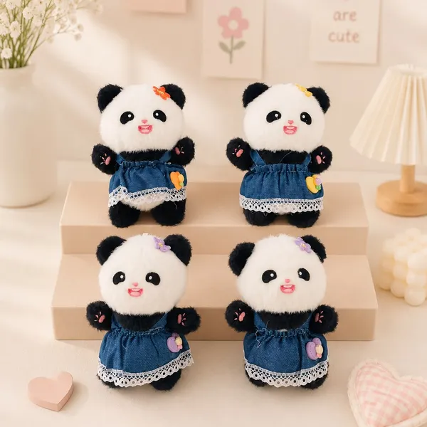 Denim_Dress_Panda_Plushie_Keychain_–_Kawaii_Bag_Charm