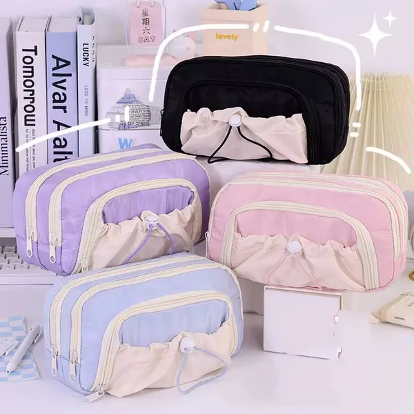 Multi-Compartment_Pencil_&_Cosmetic_Pouch_-_Lavender