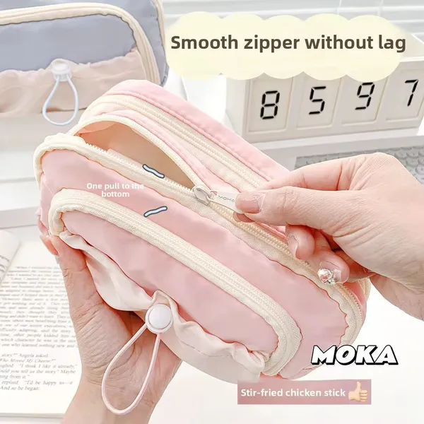 Multi-Compartment_Pencil_&_Cosmetic_Pouch_-_Pink