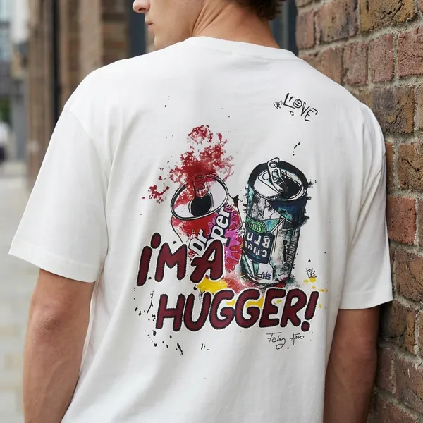 I'M_A_Hugger_Graphic_Print_T-Shirt