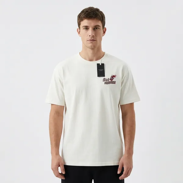 I'M_A_Hugger_White_Graphic_Print_T-Shirt