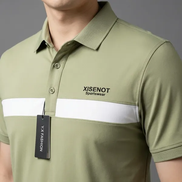 Men's_Sage_Green_And_White_Color_Block_Polo_T-Shirt