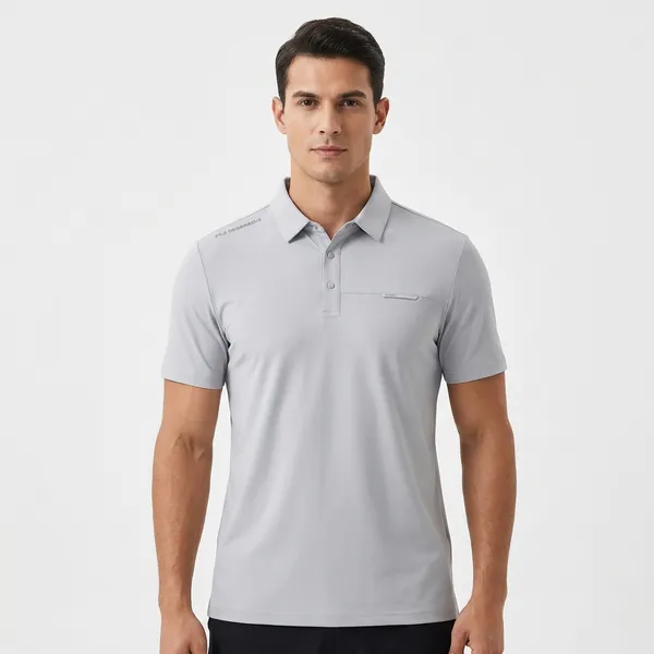 Men's_Collared_Half_Sleeve_Polo_Shirt_-_Grey