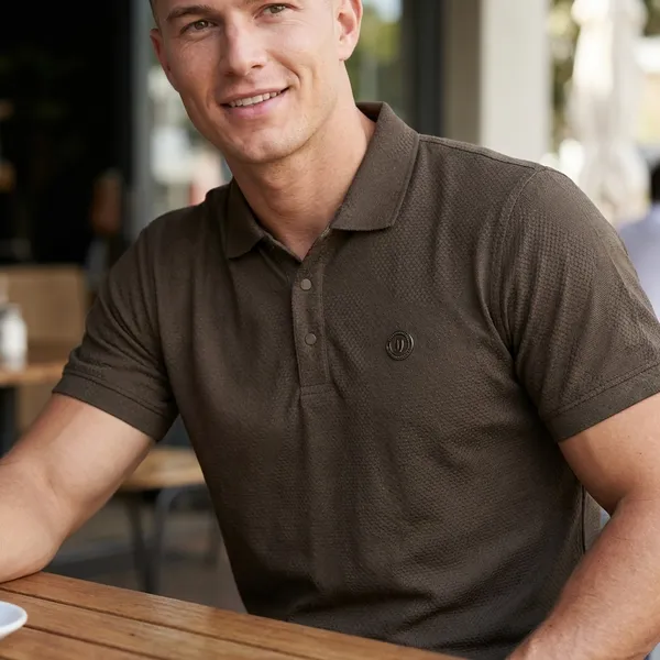 Olive_Green_Textured_Polo_T-Shirt_For_Men