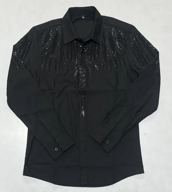 Black_Sequin_Embellished_Party_Wear_Shirt_For_Men