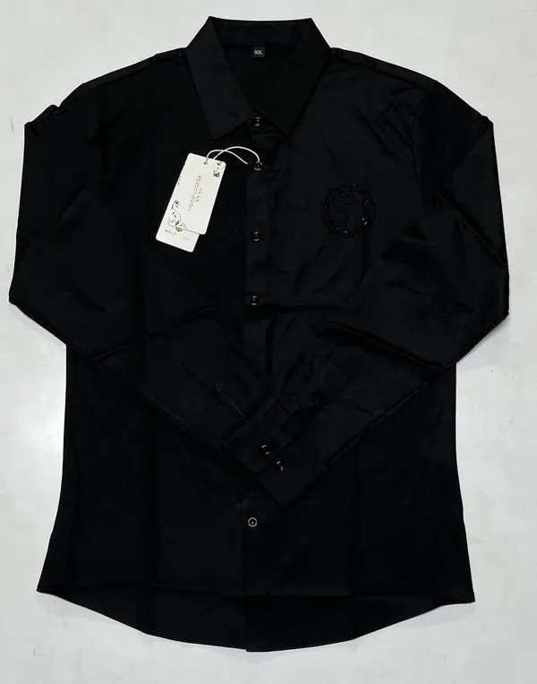 Men's_Semi_Formal_And_Formal_Black_Full_Sleeve_Shirt_With_Chest_Pocket