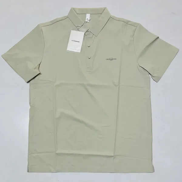 Men's_Sage_Green_Short_Sleeve_Polo_T-Shirt_With_Embroidered_Logo