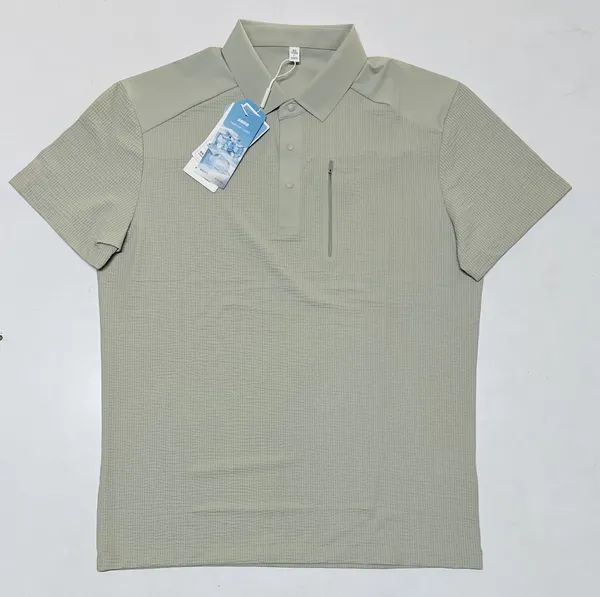 Men's_Textured_Polo_T-Shirt_With_Chest_Pocket_-_Olive_Green