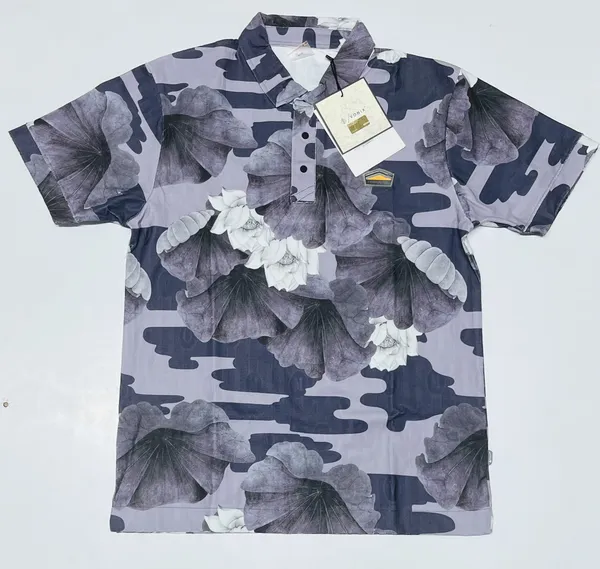 Floral_Print_Short_Sleeve_Polo_Shirt_For_Men