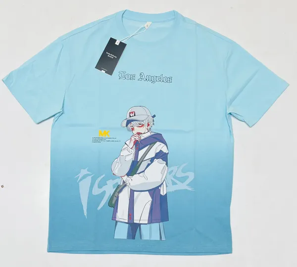 Los_Angeles_Graphic_Anime_Character_Gradient_Blue_T-Shirt