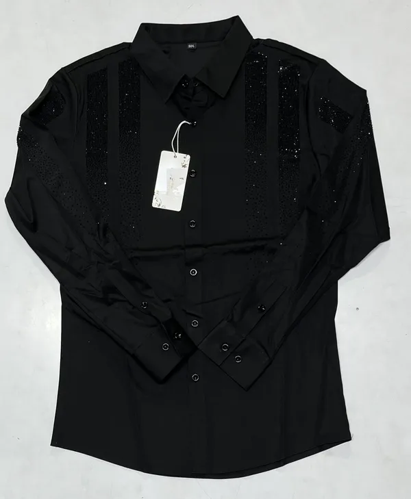 Black_Party_Wear_Shirt_With_Embellished_Shoulder_Panels