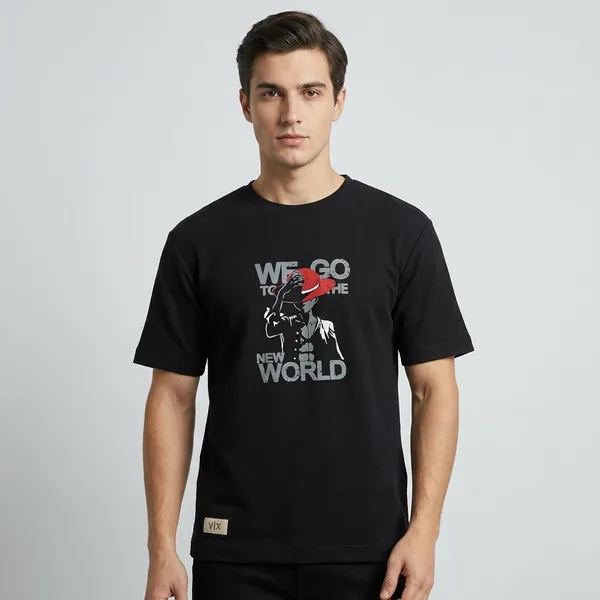 We_Go_To_The_New_World_Graphic_Print_T-Shirt