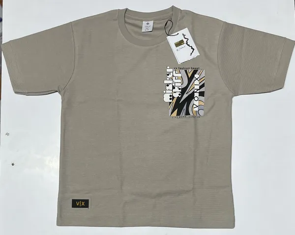 Olive_Green_Graphic_Print_Crew_Neck_T-Shirt_With_Vix_Branding