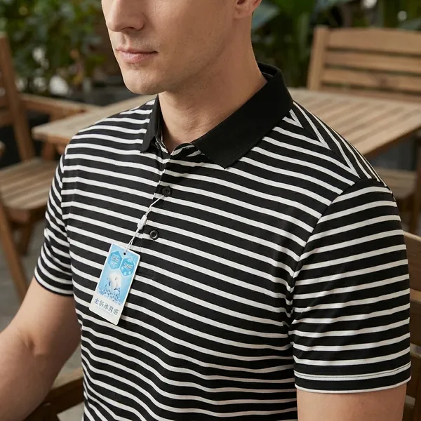 Black_And_White_Horizontal_Striped_Polo_T-Shirt