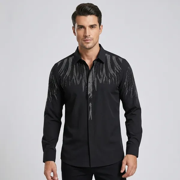 Black_Sequin_Embellished_Party_Wear_Shirt_For_Men