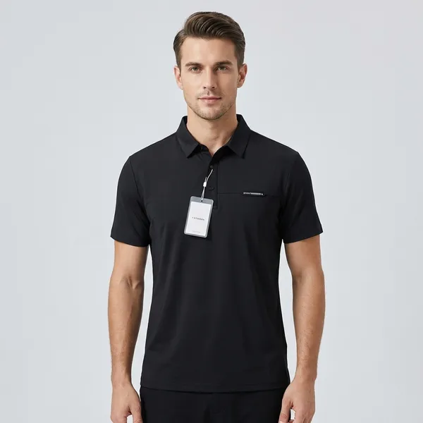 Men's_Classic_Black_Polo_T-Shirt_With_Chest_Pocket