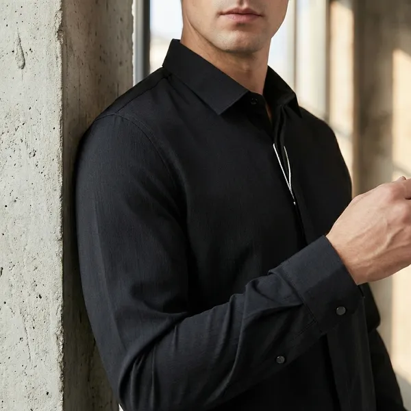 Men's_Classic_Black_Full-Sleeve_Semi_Formal_And_Formal_Shirt