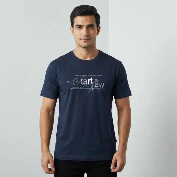 Navy_Blue_Graphic_Print_T-Shirt_-_'Start_Something_New'