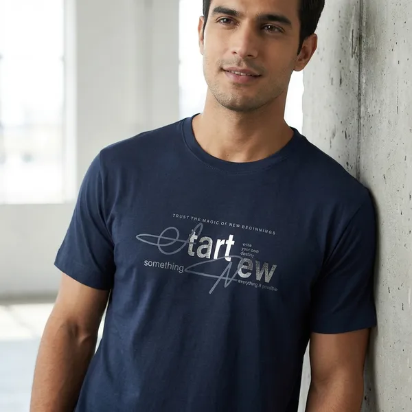 Navy_Blue_Graphic_Print_T-Shirt_-_'Start_Something_New'