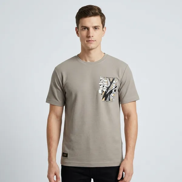 Olive_Green_Graphic_Print_Crew_Neck_T-Shirt_With_Vix_Branding