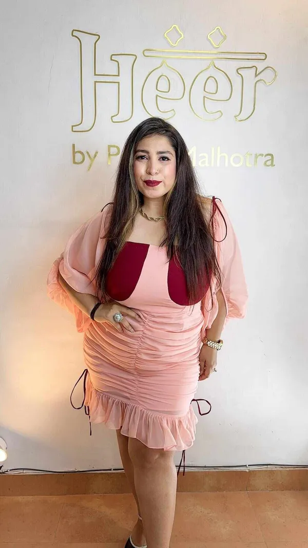Peach_Maroon_Georgette_Dress