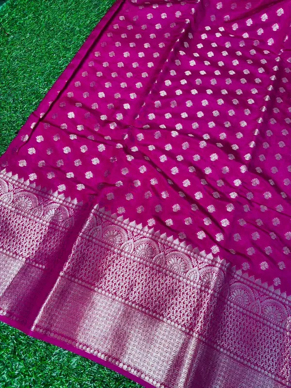 Rama_Pink_Banarasi_Chinia_Silk_Saree_With_Zari_Work