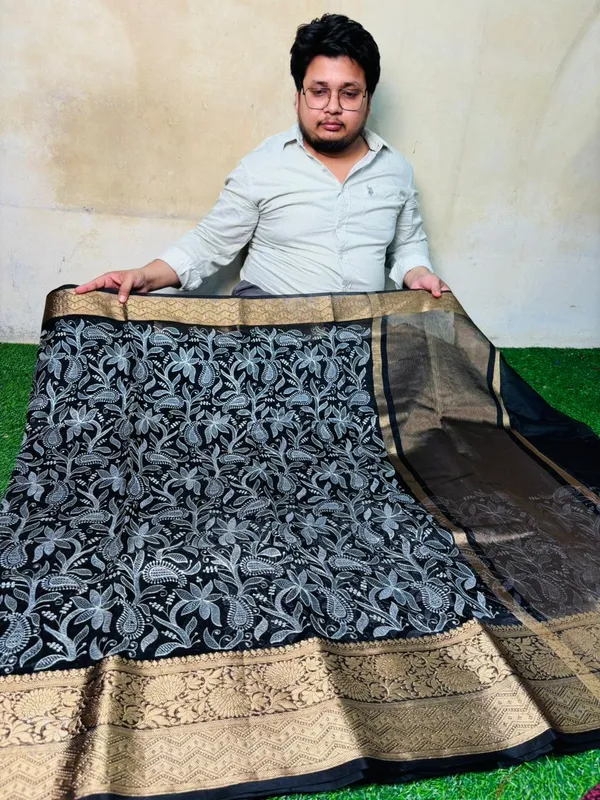 Traditional_Black_Organza_Silk_Chikan_Kari_Work_Banarasi_Saree