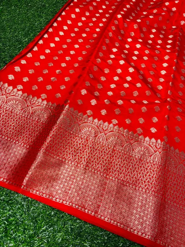 Banarasi_Chinia_Silk_Saree_With_Zari_Work_-_Vibrant_Red