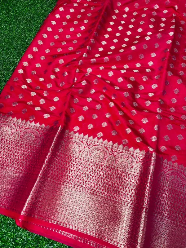 Rani_Pink_Banarasi_Chinia_Silk_Saree_With_Zari_Work