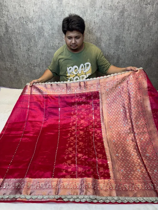 PINK__KORA_TISSUE_MIRROR_WORK_BANARASI_SAREE