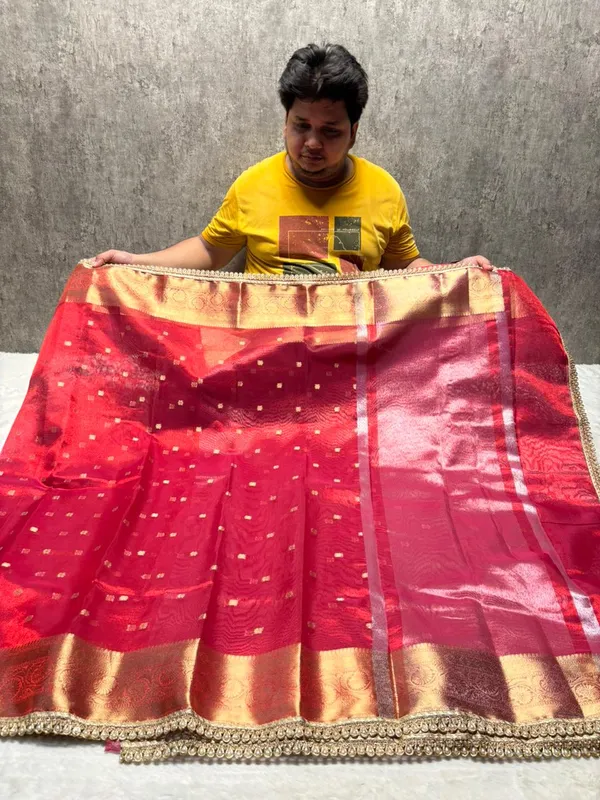 MATALLIC_PINK_TISSUE_SILK_SAREE_WITH_HEAVY_JARKAN_LACE_WORK