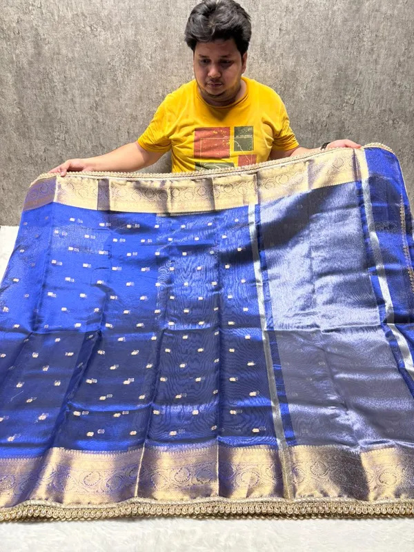 MATALLIC_ROYAL_BLUE_TISSUE_SILK_SAREE_WITH_HEAVY_JARKAN_LACE_WORK