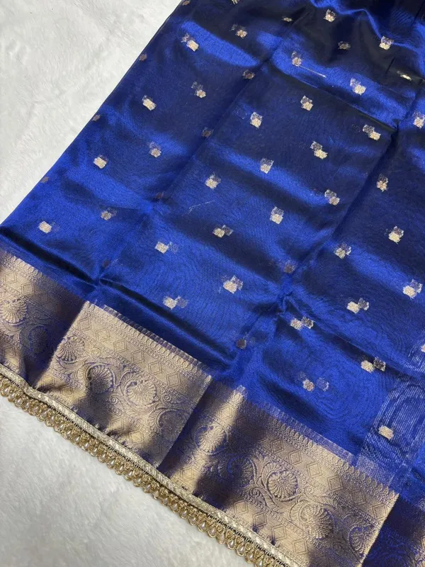 MATALLIC_ROYAL_BLUE_TISSUE_SILK_SAREE_WITH_HEAVY_JARKAN_LACE_WORK