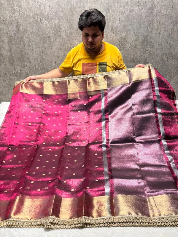 MATALLIC_MEHROOM_TISSUE_SILK_SAREE_WITH_HEAVY_JARKAN_LACE_WORK