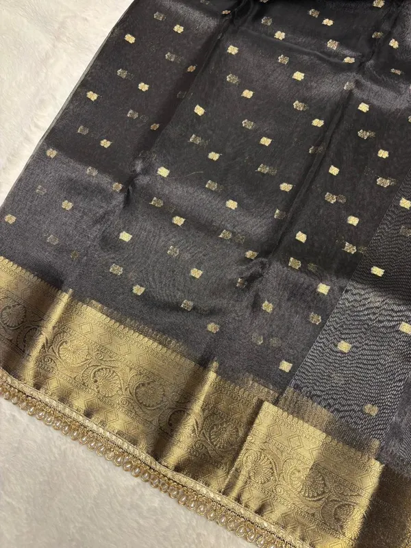 MATALLIC_BKACK_TISSUE_SILK_SAREE_WITH_HEAVY_JARKAN_LACE_WORK