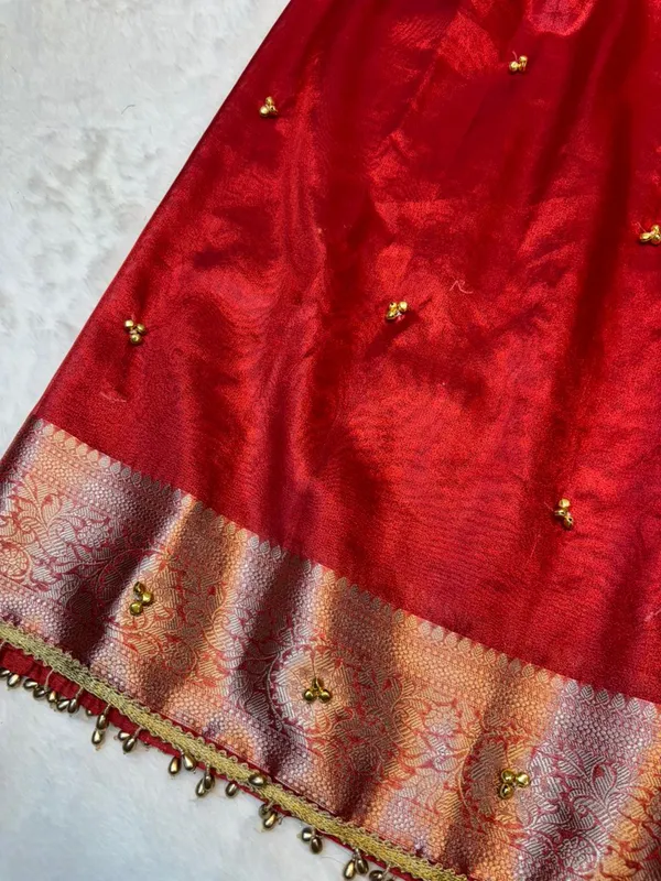 MATALLIC_RED_KORA_TISSUE_VIRAL_GHUNGROO_SAREE