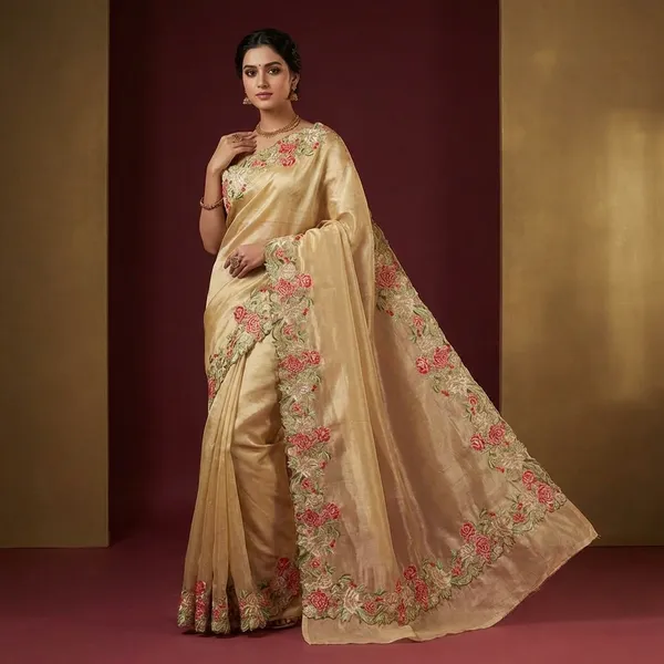 Elegant_Cream_Organza_Lehenga_With_Floral_Embroidery