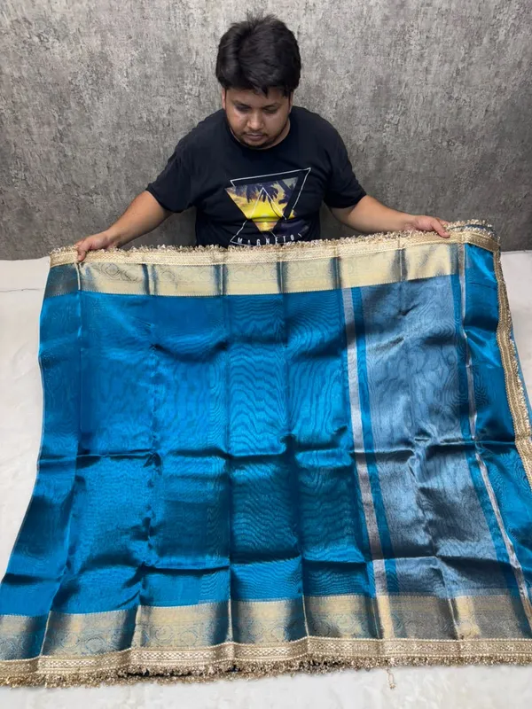SKY_BLUE_COLOUR_LACE_WORK_BANARASI_TISSUE_SILK_SAREE