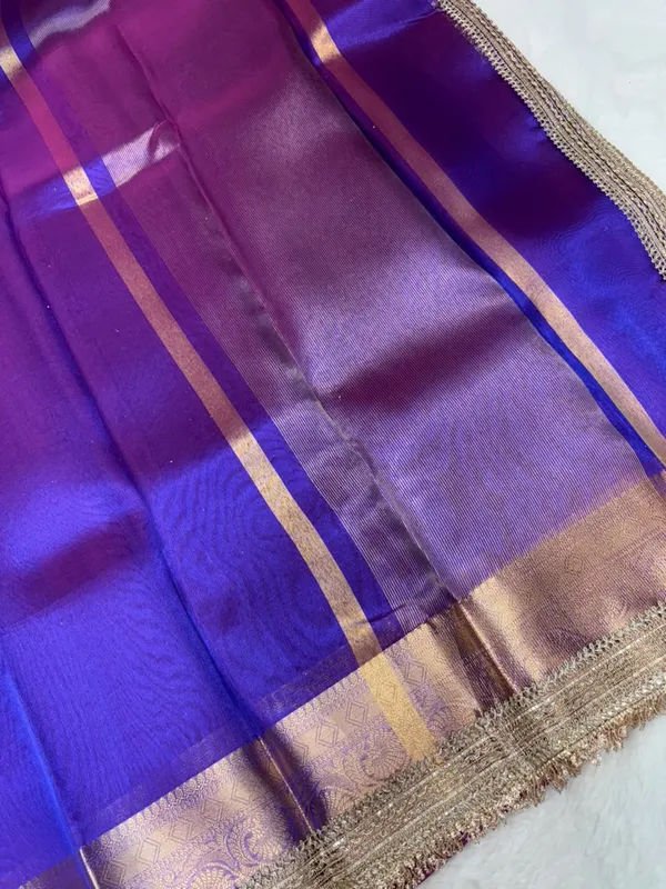 PURPLE_COLOUR_LACE_WORK_BANARASI_TISSUE_SILK_SAREE