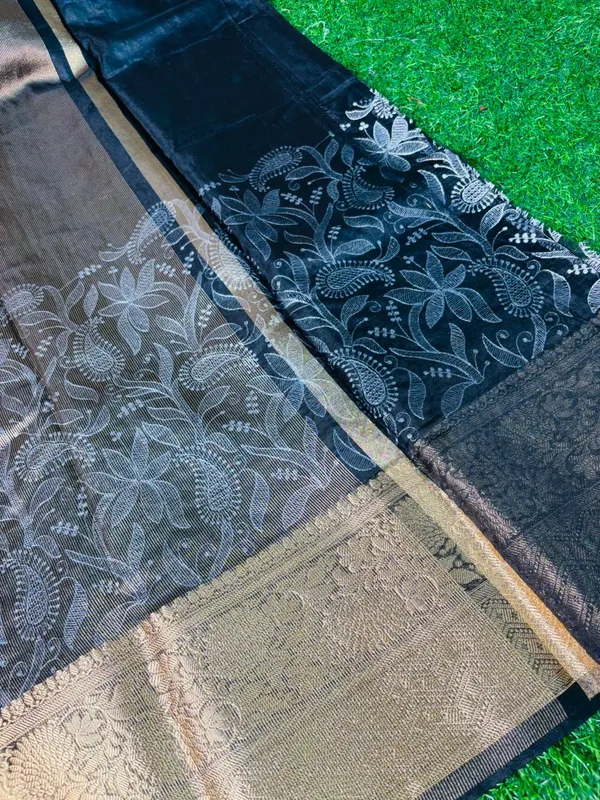 Traditional_Black_Organza_Silk_Chikan_Kari_Work_Banarasi_Saree