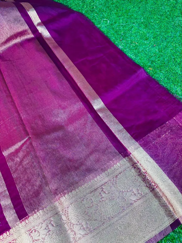 Magenta_Organza_Silk_Chikan_Kari_Work_Banarasi_Saree