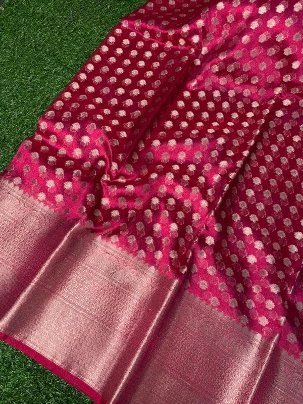 Tissue_Silk_Ikat_Buti_Banarasi_Saree_With_Silver_Zari_Buti_Work_And_Woven_Border